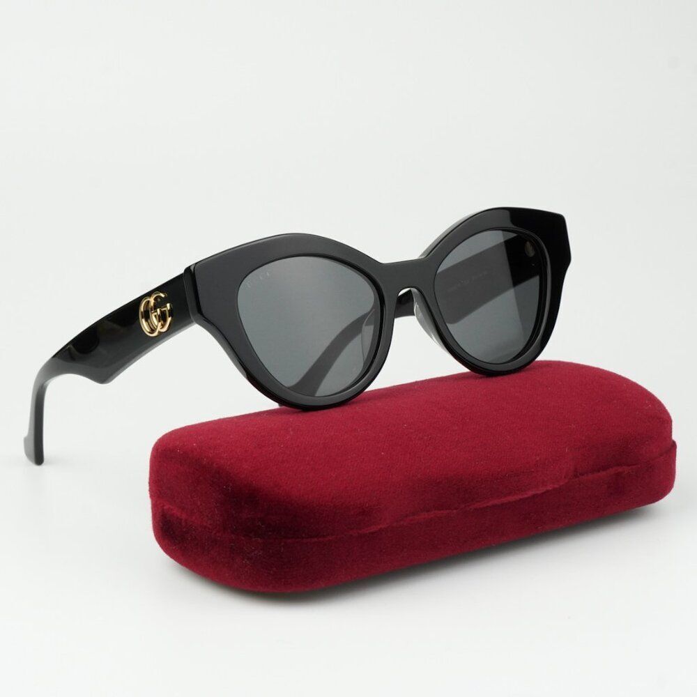 NEW Gucci GG0957S 002 Black Grey Unisex Oval Sunglasses GG 0957S